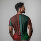 Green-red Dashiki and Tapa Pattern T shirt Africa-Polynesia Together Culture