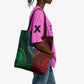 Green-red Dashiki and Tapa Pattern Tote Bag Africa-Polynesia Together Culture