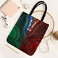 Green-red Dashiki and Tapa Pattern Tote Bag Africa-Polynesia Together Culture