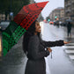 Green-red Dashiki and Tapa Pattern Umbrella Africa-Polynesia Together Culture