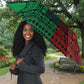 Green-red Dashiki and Tapa Pattern Umbrella Africa-Polynesia Together Culture