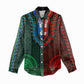 Green-red Dashiki and Tapa Pattern Women Casual Shirt Africa-Polynesia Together Culture LT9