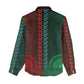 Green-red Dashiki and Tapa Pattern Women Casual Shirt Africa-Polynesia Together Culture LT9