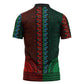 Green-red Dashiki and Tapa Pattern Zipper Polo Shirt Africa-Polynesia Together Culture