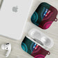 Teal-pink Dashiki and Tapa Pattern AirPods Case Africa-Polynesia Together Culture