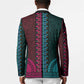 Teal-pink Dashiki and Tapa Pattern Blazer Africa-Polynesia Together Culture