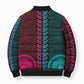 Teal-pink Dashiki and Tapa Pattern Bomber Puffer Jacket Africa-Polynesia Together Culture