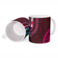 Teal-pink Dashiki and Tapa Pattern Ceramic Mug Africa-Polynesia Together Culture