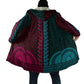 Teal-pink Dashiki and Tapa Pattern Cloak Africa-Polynesia Together Culture