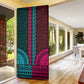 Teal-pink Dashiki and Tapa Pattern Door Cover Africa-Polynesia Together Culture