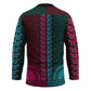 Teal-pink Dashiki and Tapa Pattern Hockey Jersey Africa-Polynesia Together Culture