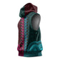 Teal-pink Dashiki and Tapa Pattern Sleeveless Hoodie Africa-Polynesia Together Culture - African Pride