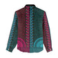 Teal-pink Dashiki and Tapa Pattern Women Casual Shirt Africa-Polynesia Together Culture LT9