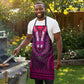 Pink Dashiki and Tapa Pattern Apron Africa-Polynesia Together Culture