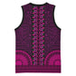 Pink Dashiki and Tapa Pattern Basketball Jersey Africa-Polynesia Together Culture - African Pride