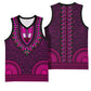 Pink Dashiki and Tapa Pattern Basketball Jersey Africa-Polynesia Together Culture - African Pride