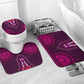 Pink Dashiki and Tapa Pattern Bathroom Set Africa-Polynesia Together Culture