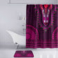 Pink Dashiki and Tapa Pattern Bathroom Set Africa-Polynesia Together Culture