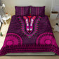 Pink Dashiki and Tapa Pattern Bedding Set Africa-Polynesia Together Culture