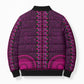 Pink Dashiki and Tapa Pattern Bomber Puffer Jacket Africa-Polynesia Together Culture