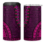 Pink Dashiki and Tapa Pattern 4 in 1 Can Cooler Tumbler Africa-Polynesia Together Culture
