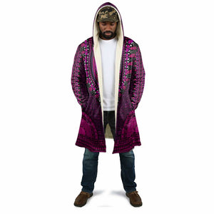 Pink Dashiki and Tapa Pattern Cloak Africa-Polynesia Together Culture