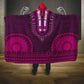 Pink Dashiki and Tapa Pattern Hooded Blanket Africa-Polynesia Together Culture