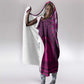 Pink Dashiki and Tapa Pattern Hooded Blanket Africa-Polynesia Together Culture
