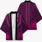 Pink Dashiki and Tapa Pattern Kimono Africa-Polynesia Together Culture