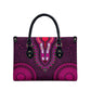 Pink Dashiki and Tapa Pattern Leather Bag Africa-Polynesia Together Culture