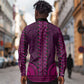 Pink Dashiki and Tapa Pattern Long Sleeve Button Shirt Africa-Polynesia Together Culture