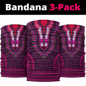 Pink Dashiki and Tapa Pattern Neck Gaiter Africa-Polynesia Together Culture LT9