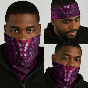 Pink Dashiki and Tapa Pattern Neck Gaiter Africa-Polynesia Together Culture LT9
