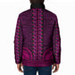 Pink Dashiki and Tapa Pattern Padded Jacket Africa-Polynesia Together Culture
