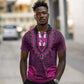 Pink Dashiki and Tapa Pattern Polo Shirt Africa-Polynesia Together Culture