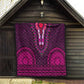 Pink Dashiki and Tapa Pattern Quilt Africa-Polynesia Together Culture