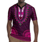 Pink Dashiki and Tapa Pattern Rugby Jersey Africa-Polynesia Together Culture