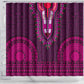 Pink Dashiki and Tapa Pattern Shower Curtain Africa-Polynesia Together Culture