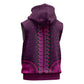Pink Dashiki and Tapa Pattern Sleeveless Hoodie Africa-Polynesia Together Culture - African Pride