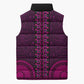 Pink Dashiki and Tapa Pattern Sleeveless Puffer Jacket Africa-Polynesia Together Culture