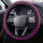 Pink Dashiki and Tapa Pattern Steering Wheel Cover Africa-Polynesia Together Culture