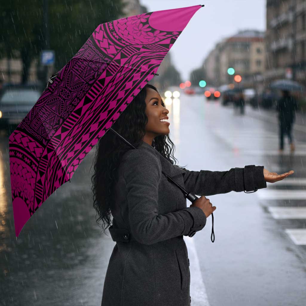 Pink Dashiki and Tapa Pattern Umbrella Africa-Polynesia Together Culture