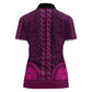Pink Dashiki and Tapa Pattern Women Polo Shirt Africa-Polynesia Together Culture