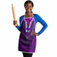 Purple Dashiki and Tapa Pattern Apron Africa-Polynesia Together Culture