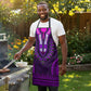 Purple Dashiki and Tapa Pattern Apron Africa-Polynesia Together Culture