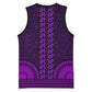 Purple Dashiki and Tapa Pattern Basketball Jersey Africa-Polynesia Together Culture - African Pride