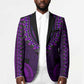 Purple Dashiki and Tapa Pattern Blazer Africa-Polynesia Together Culture