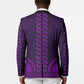 Purple Dashiki and Tapa Pattern Blazer Africa-Polynesia Together Culture