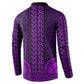 Purple Dashiki and Tapa Pattern Button Sweatshirt Africa-Polynesia Together Culture