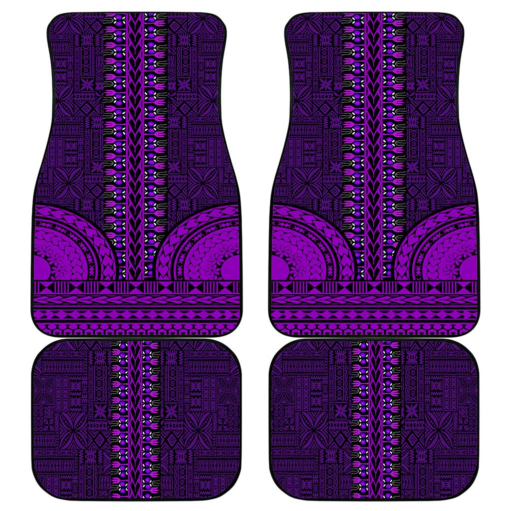 Purple Dashiki and Tapa Pattern Car Mats Africa-Polynesia Together Culture
